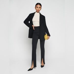 Reformation Women's Fletcher Pant Stretchy Split Hem Pull On Trousers Sz Medium